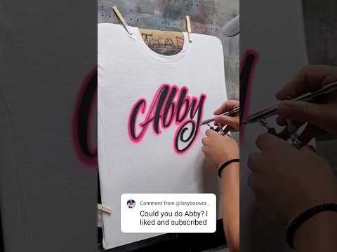 airbrush name design request on a t-shirt #airbrush