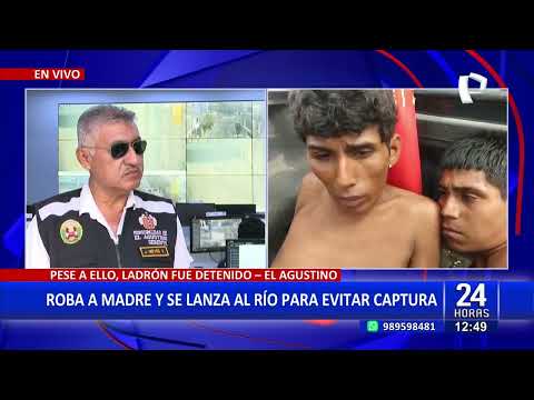 24Horas VIVO | El Agustino: roba a madre y se lanza a río para evitar detención