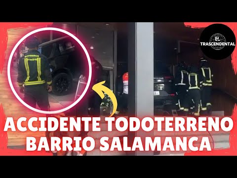 TODOTERRENO SE ESTRELLA CONTRA UN PORTAL EN EL BARRIO DE SALAMANCA, MADRID
