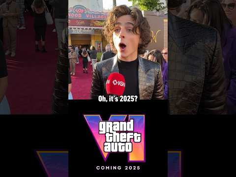 Watch Timothée Chalamet’s reaction to finding out GTA 6 comes out in 2025. #wonka #gta6 #gta #xbox