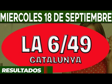 Resultado del sorteo 6-49 del Miércoles 18 de Septiembre del 2024.