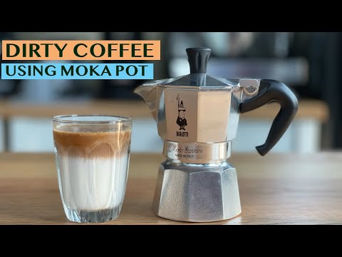 HOW TO MAKE DIRTY COFFEE USING MOKA POT - FEATURING 1-CUP MOKA EXPRESS