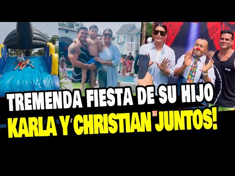 CHRISTIAN DOMINGUEZ Y KARLA TARAZONA CELEBRAN JUNTOS TREMENDA FIESTA DE SU HIJO