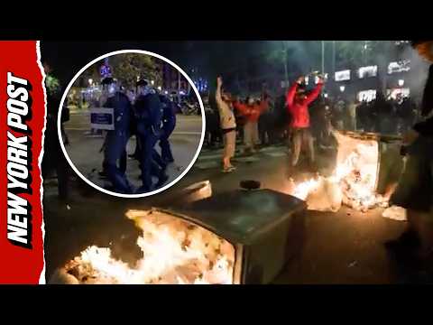 Tens of Thousands of Barcelona Protesters Set Streets Ablaze Amid Violent Clashes With Police