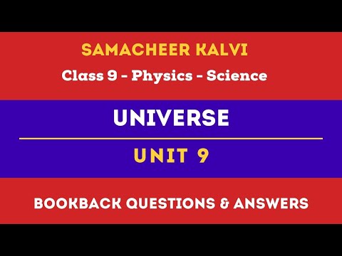 Universe Book Back Questions & Answers | Unit 9 | Class 9 | Physics  | Science | Samacheer Kalvi