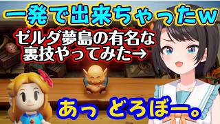 【大空スバル】が【ゼルダの伝説 夢を見る島】でかなり有名な裏技で弓矢を入手して舞い上がるも、その後ヒロインから人権の無い呼び方をされてしまい