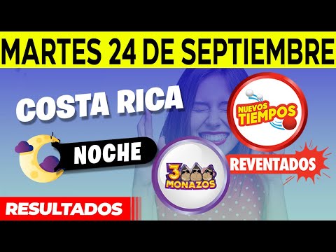 Sorteo 7:30PM Nuevos Tiempos y 3 Monazos NOCHE del martes 24 de septiembre del 2024