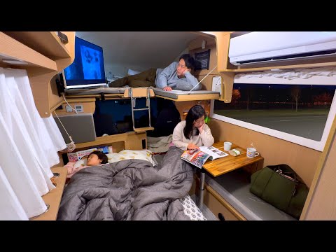 週末車中泊旅のリアルな夜｜ワンルーム車内での楽しみ方｜キャンピングカー車中泊