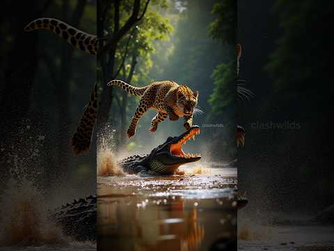 😱 cheetah attack crocodile #animals #shorts #tigeryoutubeshorts