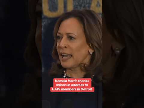 Kamala Harris thanks unions in address to UAW members in Detroit #shorts