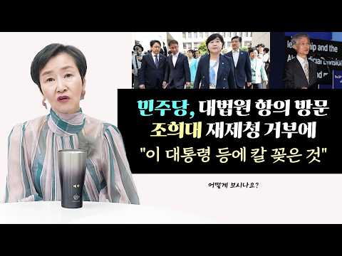 민주당 대법원 항의 <strong>방문</strong>, 조희대 재제청 거부에 "이 대통령 등에 <strong>칼</strong> 꽂은 것" | 어떻게 보시나요?