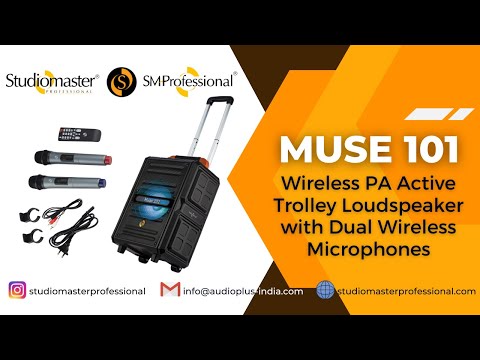 MUSE 101 Loud & Portable Active Trolley #Loudspeaker with Dual #WirelessMicrophones and more