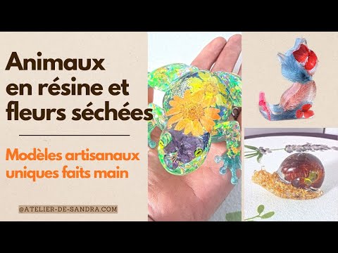 Animaux en résine et fleurs séchées 🌸 | Modèles artisanaux uniques faits main