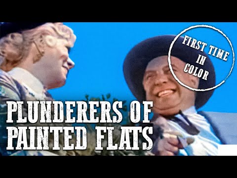 Plunderers of Painted Flats | COLORIZED | Free Western Movie | Cowboys