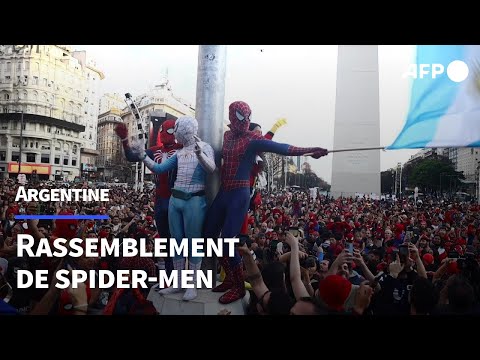 Argentine: grand rassemblement de Spider-Man à Buenos Aires| AFP