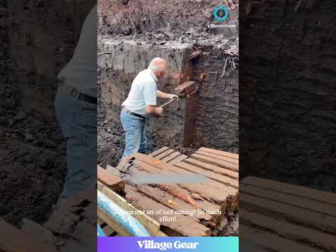 ULTIMATE Peat Harvest! 💪 Watch This ANCIENT Technique for Cutting Fuel Bricks! So Satisfying! #peat