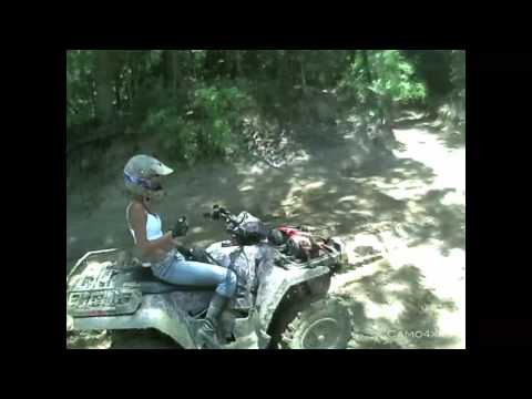 Girl Almost Wrecks Four Wheeler