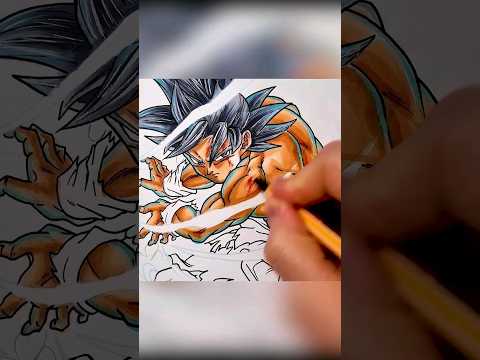 Drawing Goku Ultra Instinct  Supreme Kamehameha #shorts