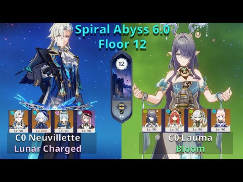 NEW Spiral Abyss 6.0 Floor 12 | C0 Neuvillette Lunar Charged & C0 Lauma Bloom | Genshin Impact