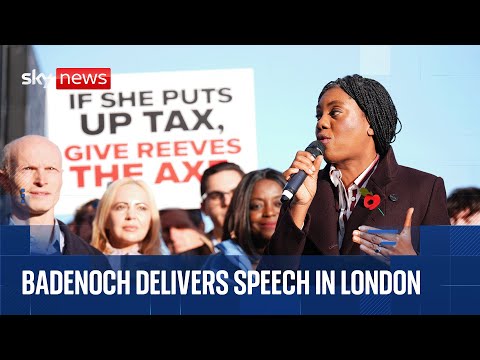 Tory leader Kemi Badenoch delivers speech