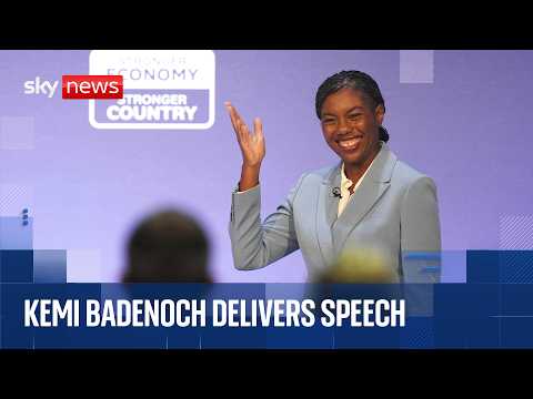 Kemi Badenoch delivers speech at party conference