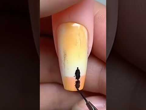 Sunset Samurai – Minimalist Emotional Nail Art #short