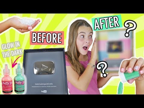I Decorated My Silver Play Button | Glow In The Dark Paint & Glitter
