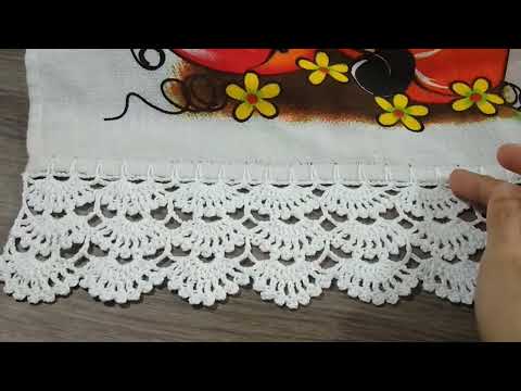 Barradinho leques #helenagonçalves #crochet #semprecirculo #artesanato #barradodecroche