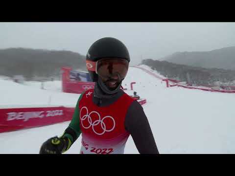 Jamaica's Alpine Skiier Benjamin Alexander competes in run 2 in Beijing! | SportsMax TV