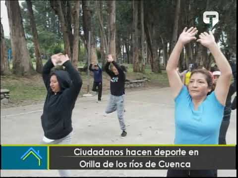 Ciudadanos hacen deporte en orilla de los ríos de Cuenca