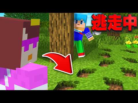 歩いた場所に足跡がつく世界でガチ逃走中！【まいくら / マインクラフト】