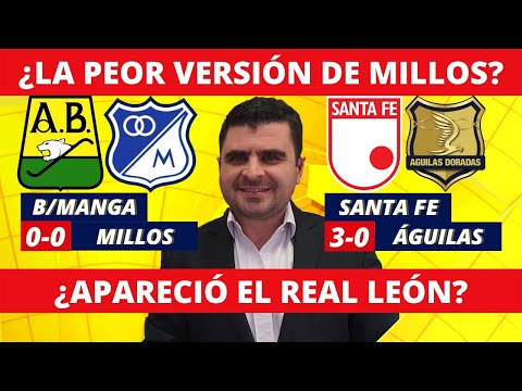 Bucaramanga 0-0 Millonarios y Santa Fe 3-0 Águilas | Liga Dimayor 2022-I | Resumen, Goles x Cadavid