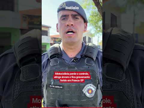 MOTOCICLISTA PERDE O CONTROLE, ATINGE ÁRVORE E FICA GRAVEMENTE FERIDO EM FANCA-SP
