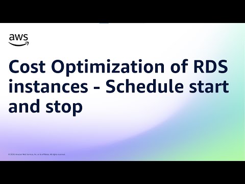 Cost Optimization of RDS instances - Schedule start and stop | Amazon Web Services