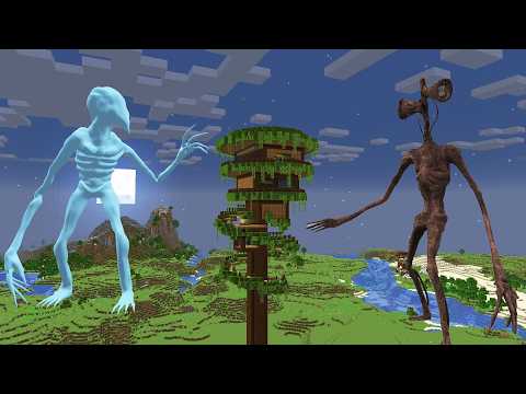 SURVIVING FROM GIANT PUPPETEER AND SIREN HEAD ARRIVAL in Minecraft | Gameplay