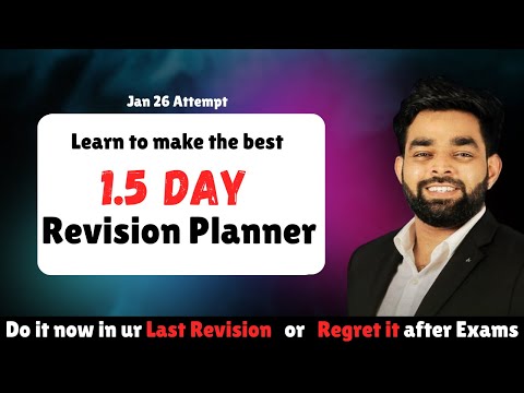 PLAN IT NOW ✅ | Plan it now in Last Revision🔥 | Jan 26 CA Exams |