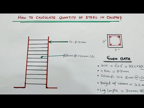 How to Calculate Quantity of Steel in Column?