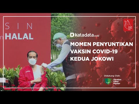 Momen Penyuntikan Vaksin Covid-19 Kedua Jokowi | Katadata Indonesia