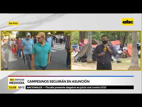 Campesinos seguirán movilizados en Asunción
