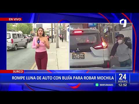 Surco: delincuente aprovecha el tráfico y con bujía intenta robar dentro de camioneta