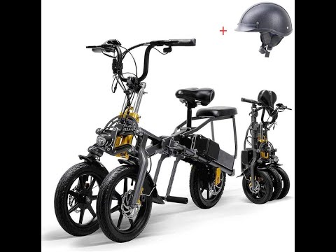 Video for 14-inch Foldable Electric Tricycle with 48V, 7.8AH Lithium-ion Battery Max speed 30km/h