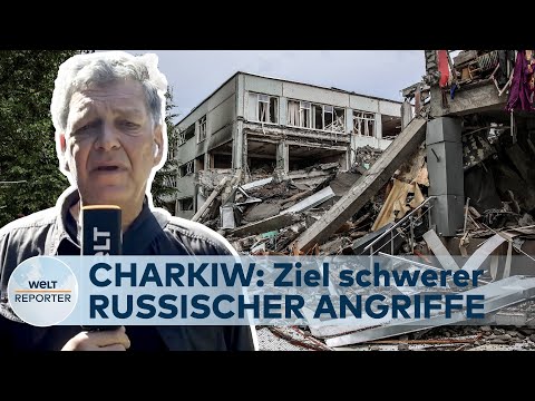 Schwere Zerstörungen in Charkiw - Viele Gebäude von russischer Artillerie getroffen | UKRAINE-KRIEG