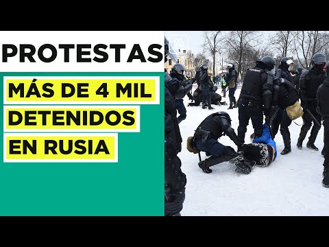 Detienen a más de 4 mil personas en Rusia por protestas
