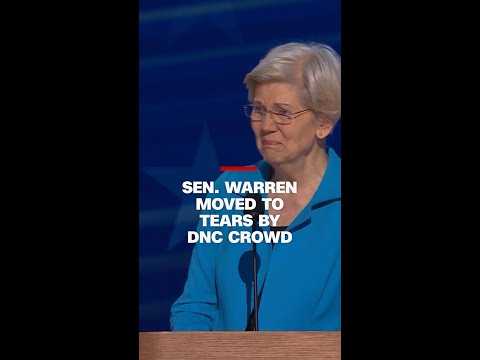 Sen. Warren moved to tears by DNC crowd