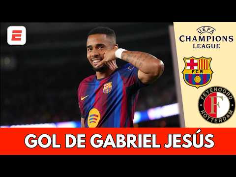 GABRIEL JESÚS coronó <strong>goleada</strong> del BARCELONA al FEYENOORD y puso el 5-1 definitivo | Champions League