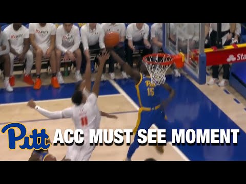 Acc Football Basketball 🏀 Pitt's Mouhamadou Gueye Soars In For Putback Stuff | ACC Must See Moment