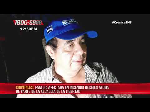 Alcaldía de La Libertad asiste a familia afectada por incendio - Nicaragua