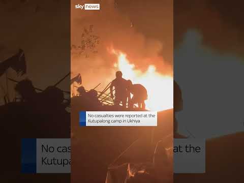 Huge fire races through Rohingya refugee camp in Bangladesh