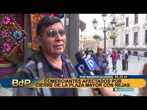 Plaza Mayor de Lima: comerciantes denuncian que siguen siendo afectados por cierre con rejas