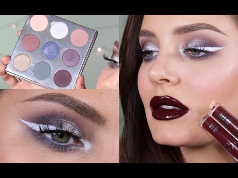 Kylie Cosmetics Holiday Collection Tutorial! White Eyeliner is HARD ok!"